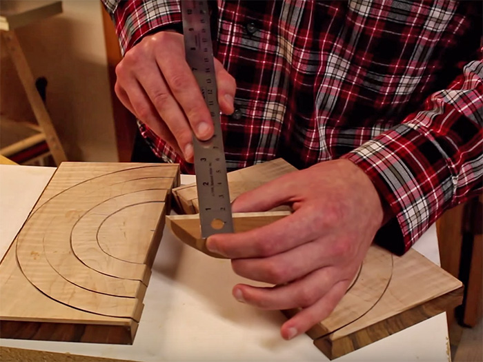 To determine the ring spacing, measure the total width of the bowl blank. (1