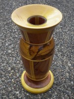 Marblewood, Yellowheart, and Mahogany (turned)